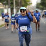 Atletas participam da Corrida Equatorial Belém no Complexo Ver-o-Rio, em circuito urbano pelas ruas de Belém