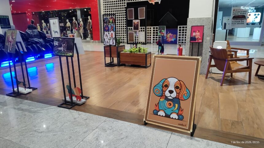 Painéis da exposição fotográfica de cães em shopping de Ananindeua já está disponível para visitação