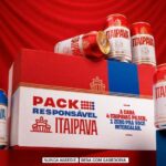 Embalagem do Pack Responsável da Itaipava com latas tradicionais e versões 0% álcool durante campanha de Carnaval.