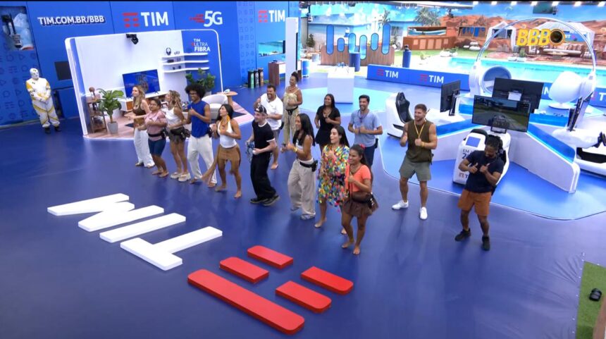 Espaço tecnológico montado na área externa da casa do BBB 26 com experiências gamer, automação e conectividade.