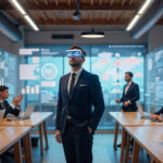 liderança corporativa, tecnologia ou ambiente de trabalho digital.