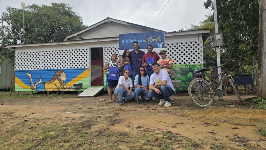 Biblioteca na Floresta na Vila abc, na Fazenda Pacajá, em Portel.