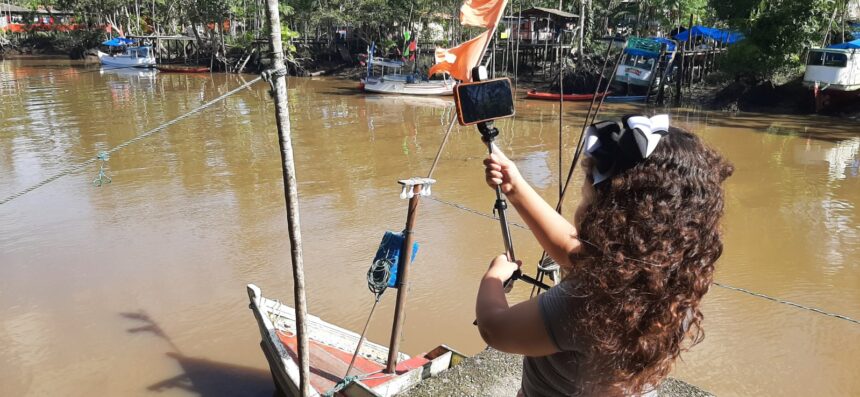 jovens em oficina de fotografia
