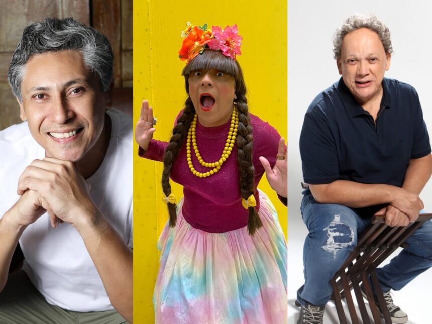 Humoristas reunidos durante atividade de formação em teatro