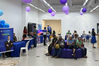 Público participa de ação de conscientização sobre autismo em espaço de eventos em Ananindeua.