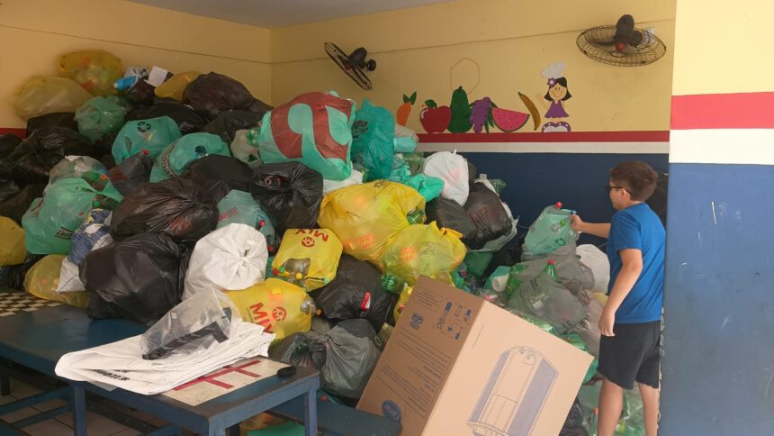 Coleta de garrafas PET em ação