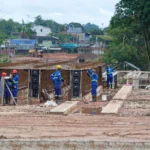 Nova ponte sendo construida entre Belém e Ananindeua; Trabalhadores seguem nos últimos detalhes da obra feita pelo Governo do Pará.